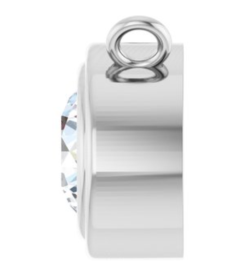 88688 Necklace Center Set Platinum Round Natural Diamond 5Mm 38 Ct I1, G-H Polished 38 Ct Natural Diamond Bezel Set Necklace Center
