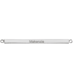 88648 Necklace Center 14K White 38.5 X 2.5 Mm Polished Four Sided Engravable Bar Necklace Center