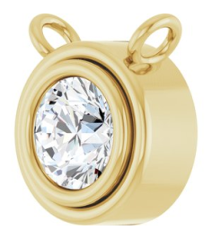 88688 Necklace Center Set 14K Yellow Round Lab-Grown Moissanite 4 Mm Polished Lab-Grown Moissanite Bezel Set Necklace Center