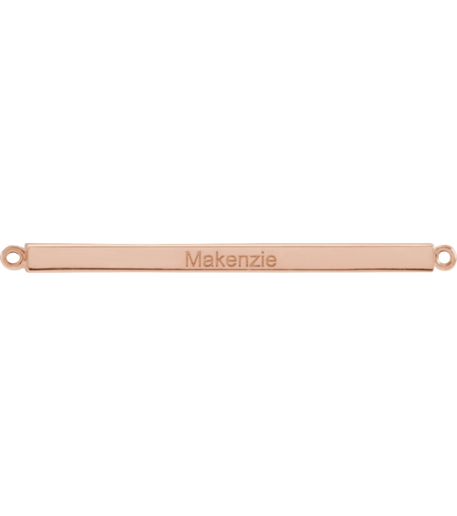 88648 Necklace Center 14K Rose 38.5 X 2.5 Mm Polished Four Sided Engravable Bar Necklace Center