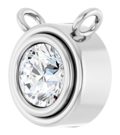 88688 Necklace Center Set 14K White Round Lab-Grown Moissanite 4 Mm Polished Lab-Grown Moissanite Bezel Set Necklace Center