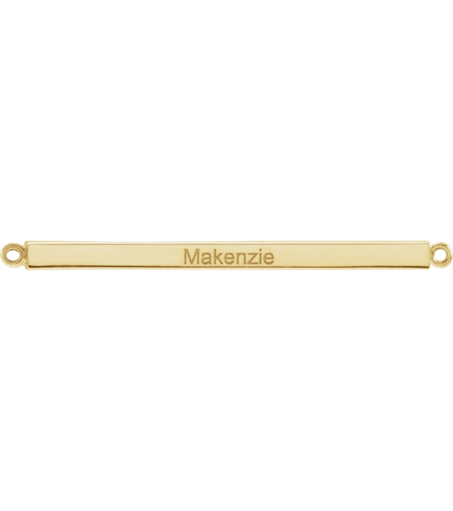 88648 Necklace Center 14K Yellow 38.5 X 2.5 Mm Polished Four Sided Engravable Bar Necklace Center