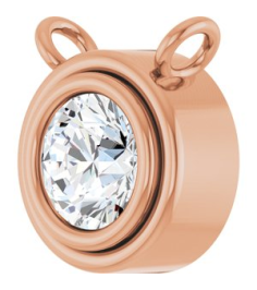 88688 Necklace Center Set 14K Rose Round Lab-Grown Diamond 4Mm 14 Ct Si1-Si2, G-H Polished 14 Ct Lab-Grown Diamond Bezel Set Necklace Center