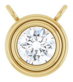 88688 Necklace Center Set 14K Yellow Round Lab-Grown Diamond 4Mm 14 Ct Si1-Si2, G-H Polished 14 Ct Lab-Grown Diamond Bezel Set Necklace Center