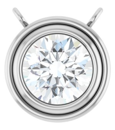 88688 Necklace Center Set Platinum Round Lab-Grown Moissanite 6 Mm Polished Lab-Grown Moissanite Bezel Set Necklace Center
