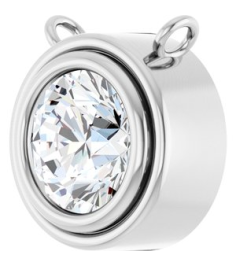88688 Necklace Center Set Platinum Round Lab-Grown Moissanite 6 Mm Polished Lab-Grown Moissanite Bezel Set Necklace Center
