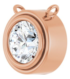88688 Necklace Center Set 14K Rose Round Lab-Grown Diamond 6Mm 34 Ct Si1-Si2, G-H Polished 34 Ct Lab-Grown Diamond Bezel Set Necklace Center