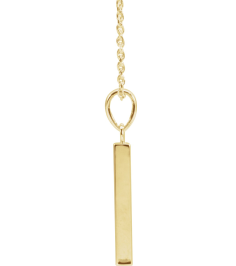 88625 Necklace 14K Yellow 24.2 X 2.9 Mm 16-18 In Polished Engravable Four Sided Bar Necklace