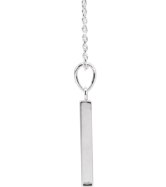 88625 Necklace Sterling Silver 24.2 X 2.9 Mm 16-18 In Polished Engravable Four Sided Bar Necklace
