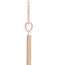88625 Necklace 14K Rose 19.3 X 2.9 Mm 16-18 In Polished Engravable Four Sided Bar Necklace