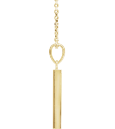 88625 Necklace 14K Yellow 19.3 X 2.9 Mm 16-18 In Polished Engravable Four Sided Bar Necklace