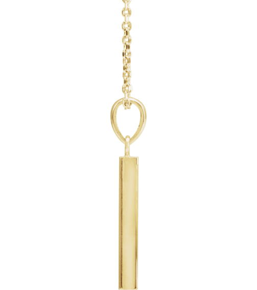 88625 Necklace 14K Yellow 19.3 X 2.9 Mm 16-18 In Polished Engravable Four Sided Bar Necklace