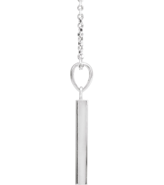 88625 Necklace Platinum 19.3 X 2.9 Mm 16-18 In Polished Engravable Four Sided Bar Necklace