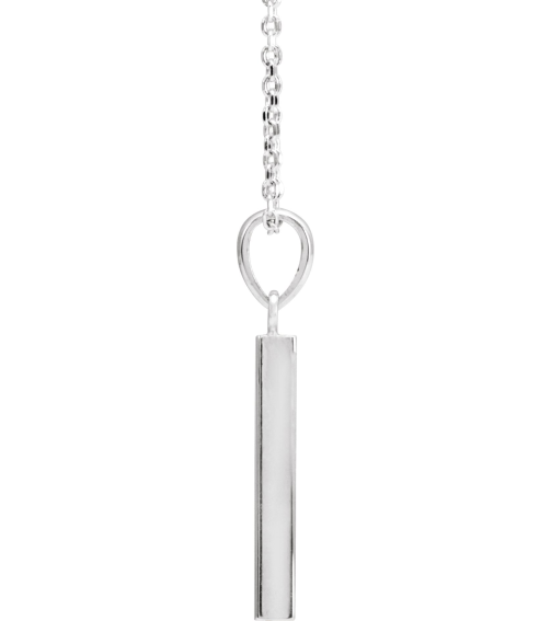 88625 Necklace Platinum 19.3 X 2.9 Mm 16-18 In Polished Engravable Four Sided Bar Necklace