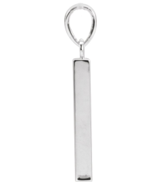 88625 Pendant 14K White 24.2 X 2.9 Mm Polished Engravable Four Sided Bar Pendant