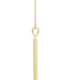 88625 Necklace 14K Yellow 32.2 X 2.9 Mm 16-18 In Polished Engravable Four Sided Bar Necklace