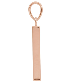 88625 Pendant 14K Rose 24.2 X 2.9 Mm Polished Engravable Four Sided Bar Pendant
