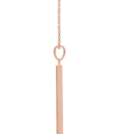 88625 Necklace 14K Rose 32.2 X 2.9 Mm 16-18 In Polished Engravable Four Sided Bar Necklace