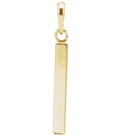 88625 Pendant 14K Yellow 24.2 X 2.9 Mm Polished Engravable Four Sided Bar Pendant