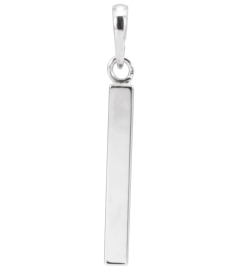 88625 Pendant Sterling Silver 24.2 X 2.9 Mm Polished Engravable Four Sided Bar Pendant