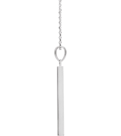 88625 Necklace Platinum 32.2 X 2.9 Mm 16-18 In Polished Engravable Four Sided Bar Necklace