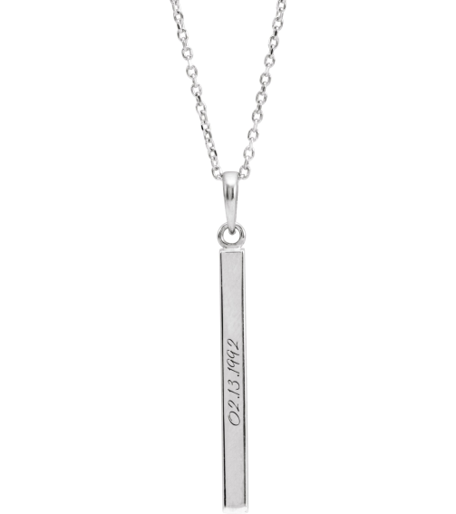 88625 Necklace Platinum 32.2 X 2.9 Mm 16-18 In Polished Engravable Four Sided Bar Necklace