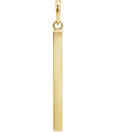 88625 Pendant 14K Yellow 32.2 X 2.9 Mm Polished Engravable Four Sided Bar Pendant