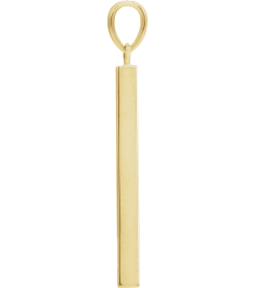 88625 Pendant 14K Yellow 32.2 X 2.9 Mm Polished Engravable Four Sided Bar Pendant