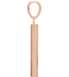 88625 Pendant 14K Rose 19.3 X 2.9 Mm Polished Engravable Four Sided Bar Pendant