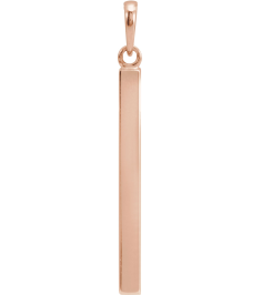 88625 Pendant 14K Rose 32.2 X 2.9 Mm Polished Engravable Four Sided Bar Pendant