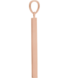 88625 Pendant 14K Rose 32.2 X 2.9 Mm Polished Engravable Four Sided Bar Pendant