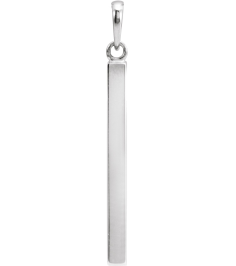 88625 Pendant 14K White 32.2 X 2.9 Mm Polished Engravable Four Sided Bar Pendant