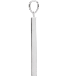 88625 Pendant 14K White 32.2 X 2.9 Mm Polished Engravable Four Sided Bar Pendant
