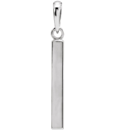88625 Pendant Sterling Silver 19.3 X 2.9 Mm Polished Engravable Four Sided Bar Pendant