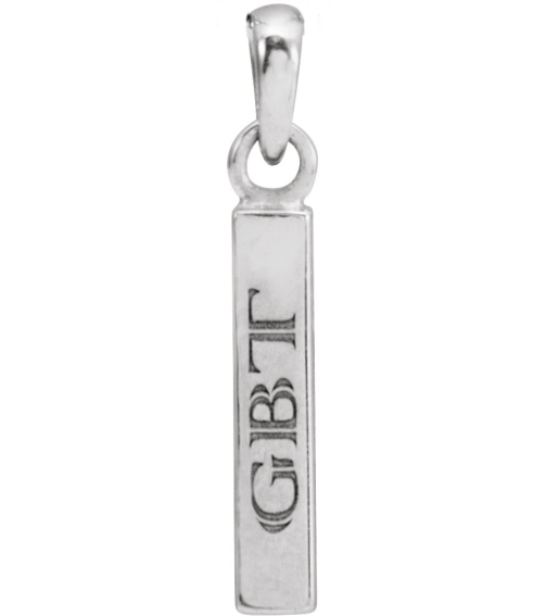88625 Pendant Sterling Silver 19.3 X 2.9 Mm Polished Engravable Four Sided Bar Pendant