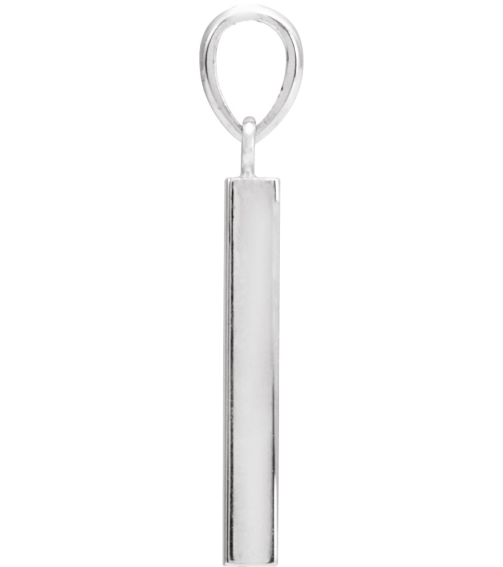 88625 Pendant Sterling Silver 19.3 X 2.9 Mm Polished Engravable Four Sided Bar Pendant
