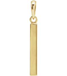 88625 Pendant 14K Yellow 19.3 X 2.9 Mm Polished Engravable Four Sided Bar Pendant
