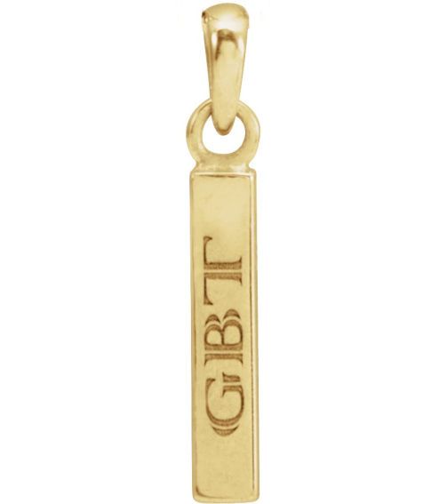 88625 Pendant 14K Yellow 19.3 X 2.9 Mm Polished Engravable Four Sided Bar Pendant