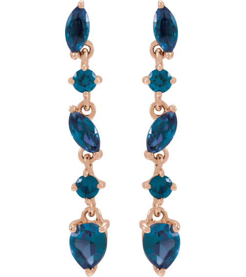 689190 Earring Set Natural Blue Sapphire Pear 4 X 3 Mm 14K Rose Natural Blue Sapphire Pair Friction Backs Included Polished Natural Blue Sapphire Drop Earrings