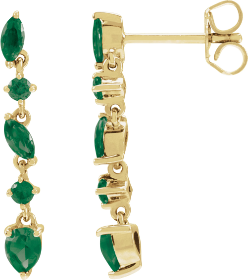 689190 Earring Set Lab-Grown Emerald Pear 4 X 3 Mm 14K Yellow Lab-Grown Emerald Pair Friction Backs Included Polished Lab-Grown Emerald Drop Earrings