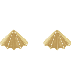 689193 Earring 14K Yellow Pair Friction Backs Included Polished Fan Stud Earrings