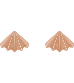 689193 Earring 14K Rose Pair Friction Backs Included Polished Fan Stud Earrings