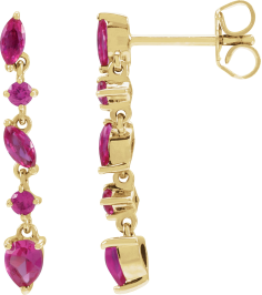 689190 Earring Set Natural Ruby Pear 4 X 3 Mm 14K Yellow Natural Ruby Pair Friction Backs Included Polished Natural Ruby Drop Earrings