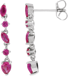 689190 Earring Set Natural Ruby Pear 4 X 3 Mm 14K White Natural Ruby Pair Friction Backs Included Polished Natural Ruby Drop Earrings
