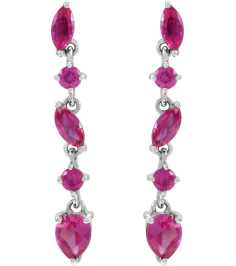 689190 Earring Set Natural Ruby Pear 4 X 3 Mm 14K White Natural Ruby Pair Friction Backs Included Polished Natural Ruby Drop Earrings