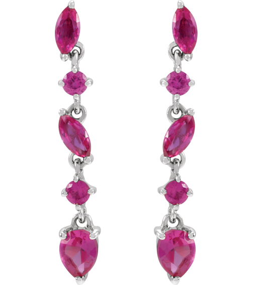 689190 Earring Set Natural Ruby Pear 4 X 3 Mm 14K White Natural Ruby Pair Friction Backs Included Polished Natural Ruby Drop Earrings