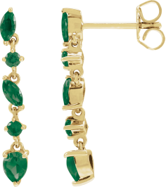 689190 Earring Set Natural Emerald Pear 4 X 3 Mm 14K Yellow Natural Emerald Pair Friction Backs Included Polished Natural Emerald Drop Earrings