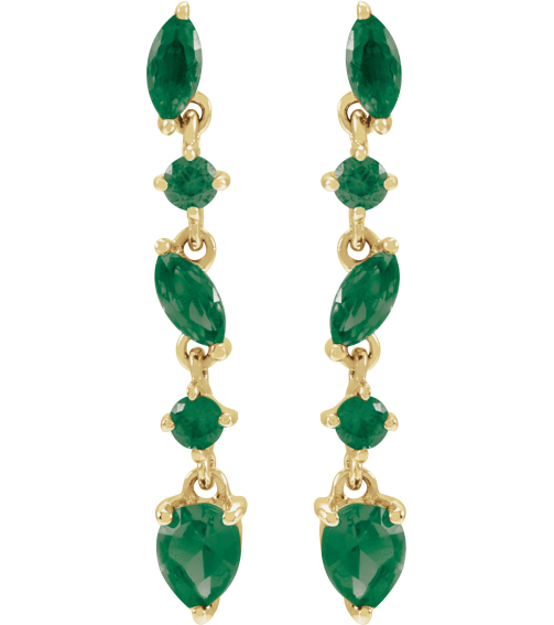 689190 Earring Set Natural Emerald Pear 4 X 3 Mm 14K Yellow Natural Emerald Pair Friction Backs Included Polished Natural Emerald Drop Earrings