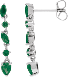 689190 Earring Set Natural Emerald Pear 4 X 3 Mm 14K White Natural Emerald Pair Friction Backs Included Polished Natural Emerald Drop Earrings