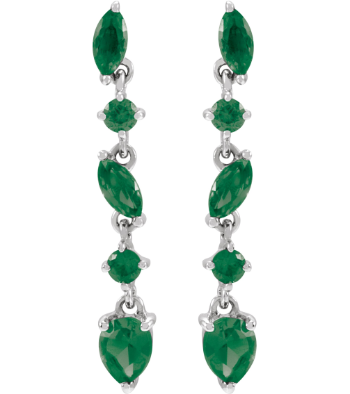 689190 Earring Set Natural Emerald Pear 4 X 3 Mm 14K White Natural Emerald Pair Friction Backs Included Polished Natural Emerald Drop Earrings